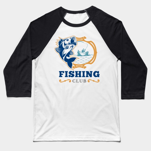 Fishing Club Baseball T-Shirt by p308nx